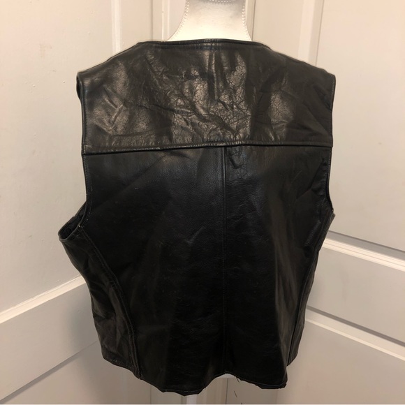 Branded garments inc mens motorcycle leather vest size large - Picture 5 of 9